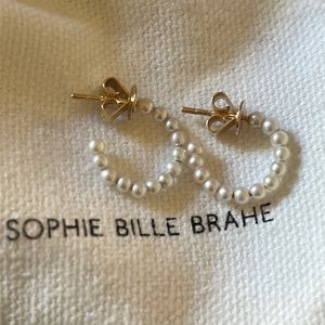 Sophie Bille Brahe Marco Earrings Freshwater Pearl Hoops